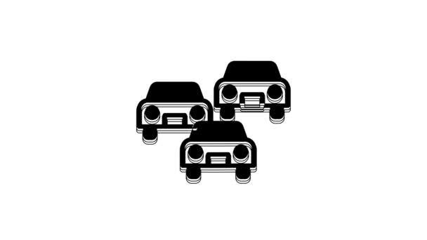 Black Traffic Jam Road Icon Isolated White Background Road Transport — Vídeo de Stock
