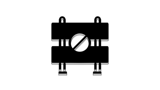Black Road Barriere Symbol Isoliert Auf Weißem Hintergrund Symbol Für — Stockvideo