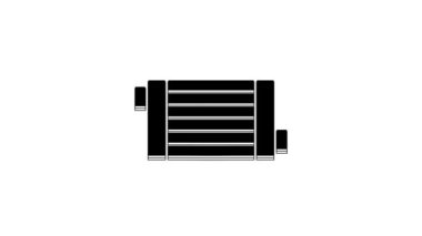 Black Car radiator cooling system icon isolated on white background. 4K Video motion graphic animation.