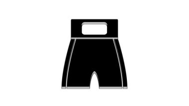 Black Boxing short icon isolated on white background. 4K Video motion graphic animation.