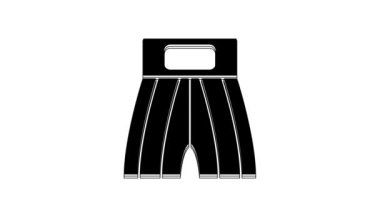 Black Boxing short icon isolated on white background. 4K Video motion graphic animation.