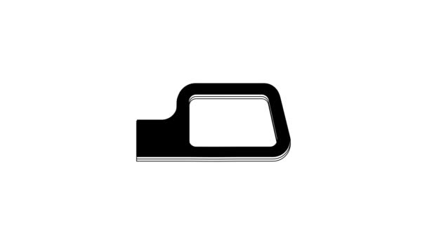 Black Car Mirror Icon Isolated White Background Video Motion Graphic — Stock Video