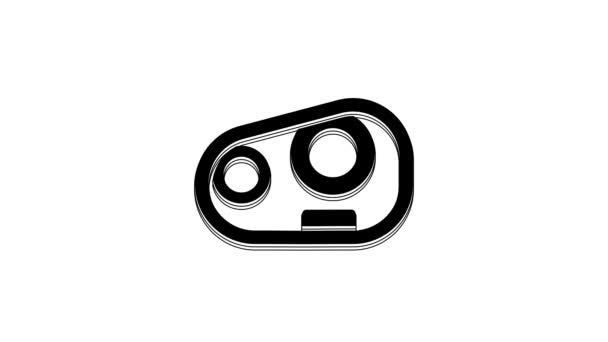 Black Car Headlight Icon Isolated White Background Video Motion Graphic — Stockvideo