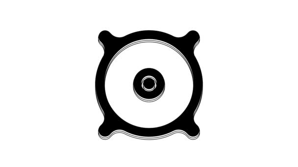 Black Car Audio Speaker Icon Isolated White Background Video Motion — ストック動画