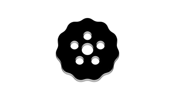 Иконка Black Gear Выделена Белом Фоне Знак Настройки Шестеренок Символ — стоковое видео