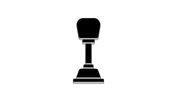 Black Gear Shifter Icon Isolated White Background Manual Transmission Icon — Stock Video