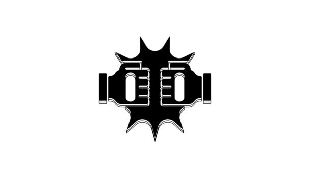 Black Punch Boxing Gloves Icon Isolated White Background Boxing Gloves — стоковое видео