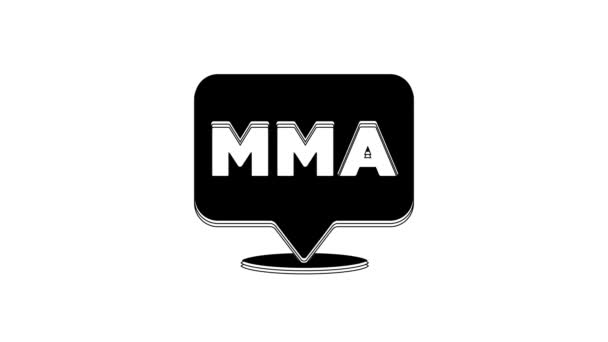 Black Fight Club Mma Icoon Geïsoleerd Witte Achtergrond Gemengde Vechtsporten — Stockvideo