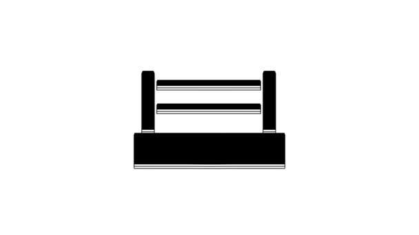 Ікона Чорного Боксу Ізольована Білому Тлі Відеографічна Анімація — стокове відео