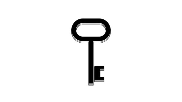Black House Key Icon Isolated White Background Video Motion Graphic — Video Stock