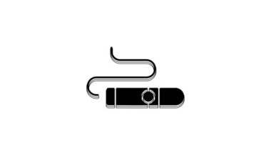 Black Cigar icon isolated on white background. 4K Video motion graphic animation.