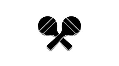 Black Maracas icon isolated on white background. Music maracas instrument mexico. 4K Video motion graphic animation.