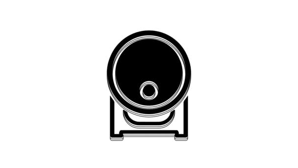 Black Wooden Barrel Rack Stopcock Icon Isolated White Background Video — Stock Video