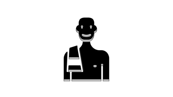 Black Man Sauna Icon Isolated White Background Video Motion Graphic — Stockvideo