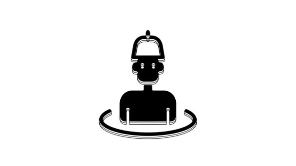 Black Man Sauna Icon Isolated White Background Video Motion Graphic — 비디오