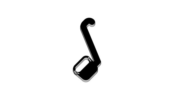 Black Sauna Ladle Icon Isolated White Background Video Motion Graphic — Stok video