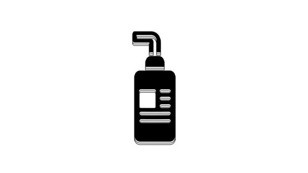Czarny Krem Lub Balsam Kosmetyczna Ikona Tubki Izolowane Białym Tle — Wideo stockowe