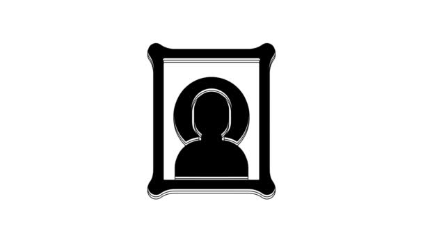 Black Christian Icon Isolated White Background Video Motion Graphic Animation — Video Stock