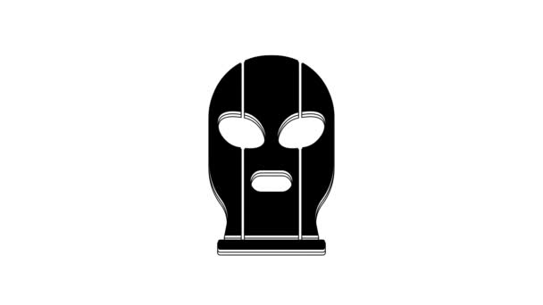 Black Mexican Wrestler Icon Isolated White Background Video Motion Graphic — 비디오