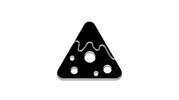 Μαύρο Εικονίδιο Nachos Απομονωμένο Λευκό Φόντο Πατατάκια Τορτίγια Νάτσος Τορτίγιας — Αρχείο Βίντεο