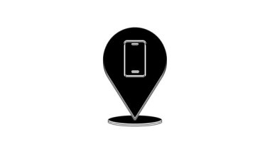 Black Phone repair service icon isolated on white background. Adjusting, service, setting, maintenance, repair, fixing. 4K Video motion graphic animation.