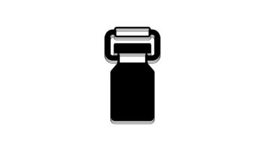 Beyaz arka planda izole edilmiş süt ikonu için siyah kutu. 4K Video hareketli grafik canlandırması.