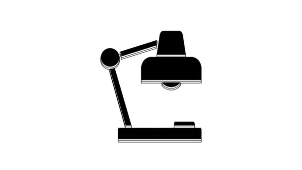 Icône Lampe Table Noire Isolée Sur Fond Blanc Lampe Bureau — Video