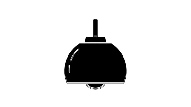 Иконка Черная Люстра Выделена Белом Фоне Видеографическая Анимация — стоковое видео