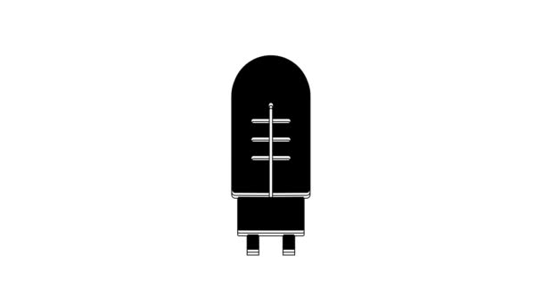Black Light Emitting Diode Icon Isolated White Background Semiconductor Diode — Vídeos de Stock