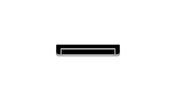 Чорна Довга Люмінесцентна Енергозберігаюча Лампа Ізольована Білому Тлі Відео Рух — стокове відео