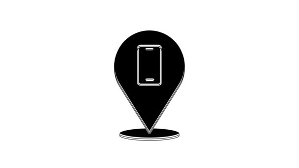 Black Phone Repair Service Icon Isolated White Background Adjusting Service — Vídeo de Stock