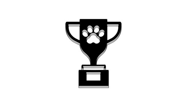 Ícone Símbolo Prêmio Black Pet Isolado Fundo Branco Medalha Com — Vídeo de Stock