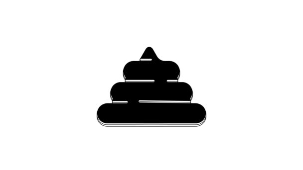 Black Shit Icon Isolated White Background Video Motion Graphic Animation — 비디오