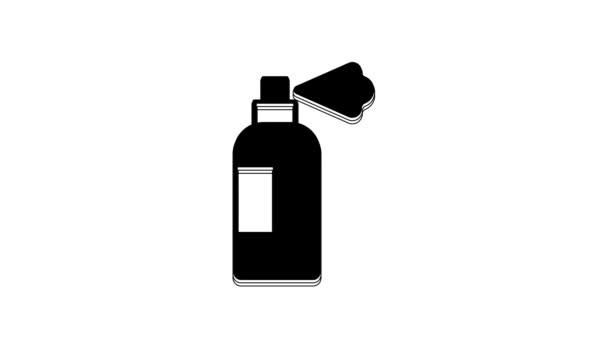 Beyaz Arka Planda Siyah Evcil Hayvan Şampuanı Ikonu Var Evcil — Stok video