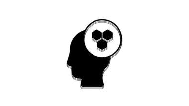 Black Beekeeper icon isolated on white background. Special protective uniform. 4K Video motion graphic animation.
