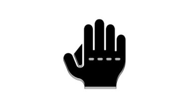 Black Baseball glove icon isolated on white background. 4K Video motion graphic animation.