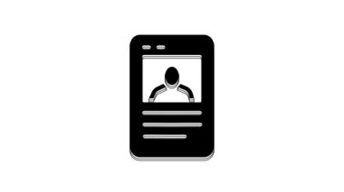 Black Baseball card icon isolated on white background. 4K Video motion graphic animation.