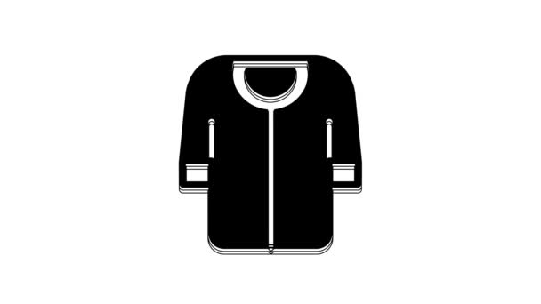 Ícone Shirt Beisebol Preto Isolado Fundo Branco Camisola Basebol Uniforme — Vídeo de Stock