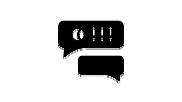 Black Speech Bubble Chat Baseball Game Icon Isolated White Background — Stock Video