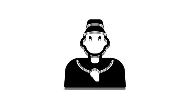 Black Baseball Coach Icon Isolated White Background Video Motion Graphic — Stock videók