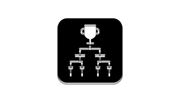 Black Results Standing Tables Scoreboard Championship Tournament Bracket Icon Isolated — Stok video