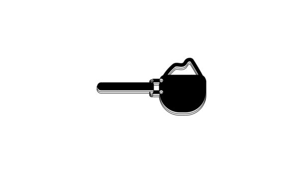 Черный Измерительная Чашка Иконкой Муки Изолированы Белом Фоне Ингредиенты Выпечки — стоковое видео