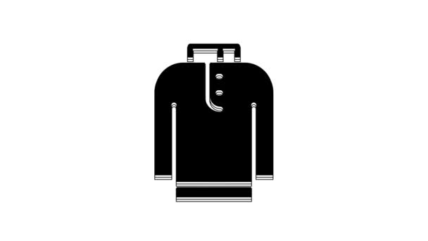 Black Shirt Kurta Icon Isolated White Background Video Motion Graphic — Stock Video