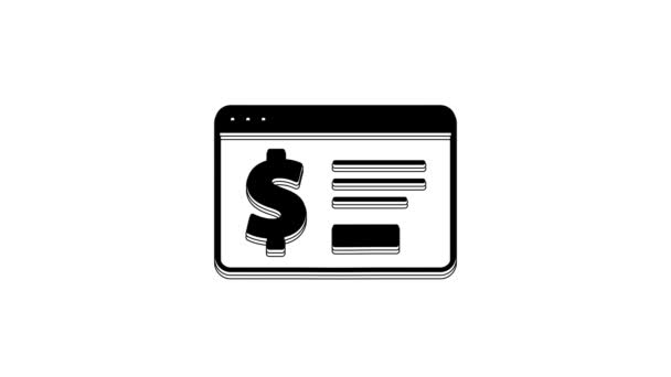 Black Online Banking Εικονίδιο Δολαρίου Απομονωμένο Λευκό Φόντο Αποστολή Χρημάτων — Αρχείο Βίντεο