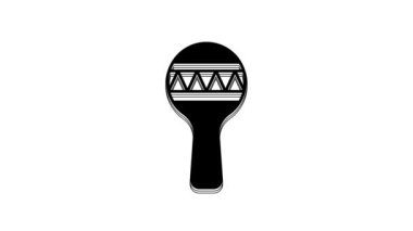 Black Maracas icon isolated on white background. Music maracas instrument mexico. 4K Video motion graphic animation.