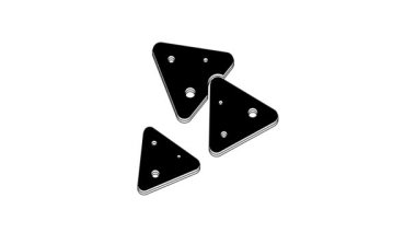 Black Nachos icon isolated on white background. Tortilla chips or nachos tortillas. Traditional mexican fast food. 4K Video motion graphic animation.