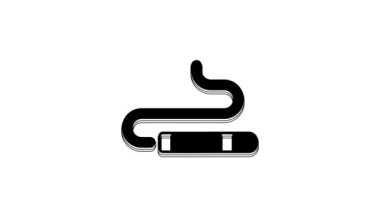 Black Cigar icon isolated on white background. 4K Video motion graphic animation.
