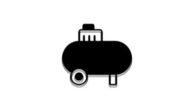 Black Air compressor icon isolated on white background. 4K Video motion graphic animation.