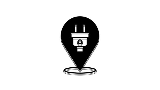 Černá Elektrická Zástrčka Ikona Izolované Bílém Pozadí Pojem Připojení Odpojení — Stock video