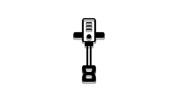 Black Electrical Hand Concrete Mixer Icon Isolated White Background Handheld — Vídeo de Stock
